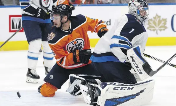  ?? DAVID BLOOM ?? Ty Rattie, left, is making a solid case to start the regular season playing alongside Connor McDavid and Ryan Nugent-Hopkins on the Edmonton Oilers top line by showing he can put the puck in the net and keep up with the two supremely gifted forwards during pre-season play.