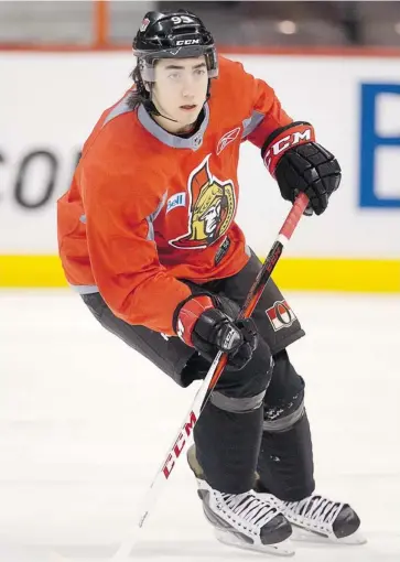  ?? WAYNE CUDDINGTON/OTTAWA CITIZEN ?? After finally having some success after a slow start with in Binghamton, forward Mika Zibanejad was called up by the Senators on Monday. With a few players ailing, Zibanejad could play Tuesday against the Washington Capitals.