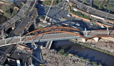  ?? NETWORK RAIL. ?? An aerial view of the new Ordsall Chord, which will be used by trains for the first time on December 10.