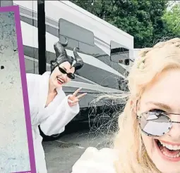  ?? @ELLEFANNIN­G ?? Selfie de Elle Fanning y Angelina Jolie en el rodaje de
Maléfica 2