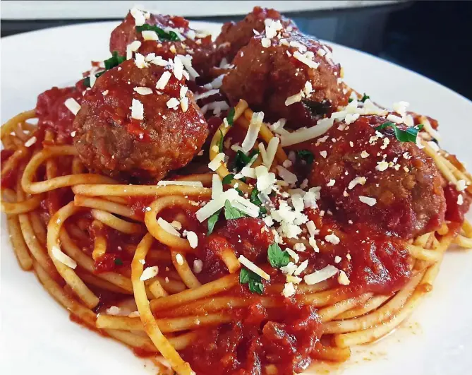  ??  ?? Spaghetti and meatballs. — Photos: ABIRAMI DURAI/The Star