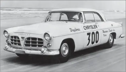  ??  ?? The C-300 injected a great deal of verve and bravado into Chrysler Corp.’s tired lineup in 1955. Billed as “America’s Most Powerful Car” when it first surfaced (the 1956 model is shown in ad below), the car was powered by Chrysler’s much envied...