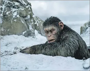  ?? AP PHOTO ?? This image released by 20th Century Fox shows a scene from, “War for the Planet of the Apes.”