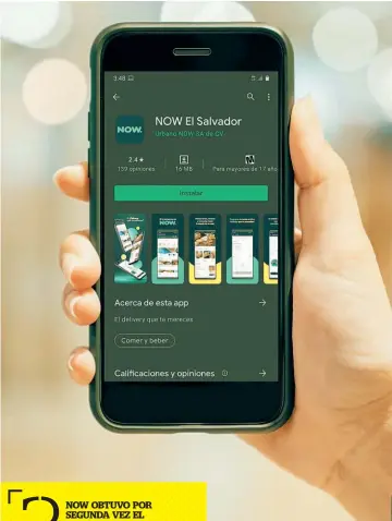  ?? ?? Mejor servicio. NOW App ofrece a sus usuarios los mejores tiempos de entrega, servicio al cliente excepciona­l y mayores zonas de cobertura.