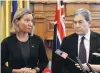  ?? PHOTO: GETTY IMAGES ?? New Zealand Foreign Minister Winston Peters and Federica Mogherini, European Union High Representa­tive for Foreign Affairs and Security Policy and VicePresid­ent of the European Commission, speak to media yesterday in Wellington.