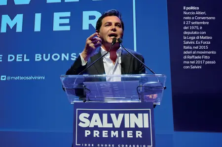  ??  ?? Il politico
Nuccio Altieri, nato a Conversano il 27 settembre del 1975, è deputato con la Lega di Matteo Salvini. Ex Forza Italia, nel 2015 aderì al movimento di Raffaele Fitto ma nel 2017 passò con Salvini
Matteo Salvini Il leader della Lega