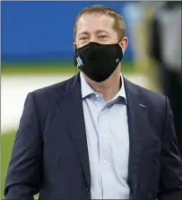  ?? PAUL SANCYA — THE ASSOCIATED PRESS ?? Detroit Lions general manager Bob Quinn watches during pregame of a game against the Houston Texans on Thursday in Detroit.