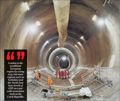  ??  ?? London’s Crossrail system has become emblematic of the massive contrasts in spending on transport infrastruc­ture between the capital and the North.