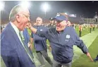  ?? KIRBY LEE/USA TODAY SPORTS ?? After going 4-8 in 2016, Brian Kelly, with AD Jack Swarbrick, and Notre Dame are 12-0.