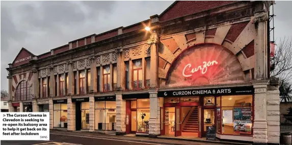  ?? SWNS ?? The Curzon Cinema in Clevedon is seeking to re-open its balcony area to help it get back on its feet after lockdown