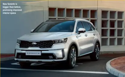  ??  ?? New Sorento is bigger than before, promising improved interior space