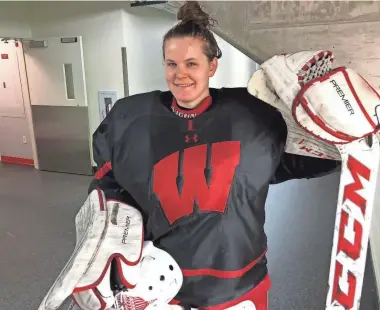  ?? LORI NICKEL ?? Wisconsin women's hockey goalie Kristen Campbell has six shutouts this season.