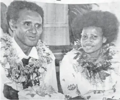  ?? Picture: FT FILE ?? Filipe Kuruvoli (left) and wife Peceli during their wedding reception at the Tamavua Hospital.