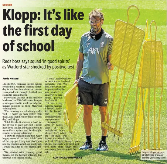  ?? GETTY ?? Jurgen Klopp pictured at Melwood training ground yesterday