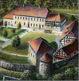  ??  ?? Das historisch­e Forsthaus Willrode – von Jürgen Valdeig gemalt als Aquarell.