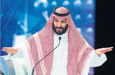  ?? SAUDI PRESS AGENCY VIA THE ASSOCIATED PRESS ?? Saudi Crown Prince Mohammed bin Salman offers false hopes of prosperity while ruling by fear, David Olive writes.
