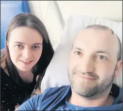  ??  ?? ■
Matt Toole with girlfriend Sara, in hospital following his brain tumour diagnosis.