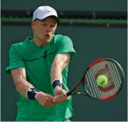  ?? — AFP — AFP ?? Kyle Edmund plays a backhand during his match against Gastao Elias in Indian Wells.