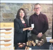  ?? ?? Joan Kelleher, LEO Cork North and West, with client Pat Murphy of CK53. Pat is also chair of the Blackwater Valley Makers. (Pic: LEO Cork North and West)