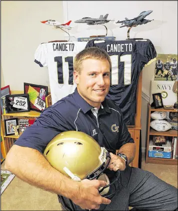  ?? FILE ?? Craig Candeto, a former quarterbac­k under Paul Johnson at Navy and a former fighter pilot, is back with Johnson as Tech’s assistant director of operations.