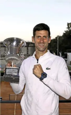  ?? FOTO GETTY ?? Tras lograr el título en Roma, Novak Djokovic se enfoca en Roland Garros, competenci­a que comenzará este lunes.