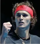  ??  ?? Next up: Zverev will face Federer this afternoon after beating Isner