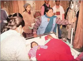  ??  ?? Children of Niaminwala village in the Kotkapura block admitted to Guru Gobind Singh Medical Hospital in Faridkot on Wednesday.