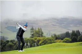  ?? PHOTOS BY STUART FRANKLIN GETTY IMAGES ?? Suzann Pettersen of Team Europe takes a swing during a practice round prior to the start of The Solheim Cup at Gleneagles on Tuesday in Scotland.