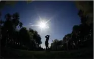  ?? CHARLIE RIEDEL — THE ASSOCIATED PRESS ?? Wesley Bryan watches his tee shot on the seventh hole during practice for the Masters golf tournament at Augusta National Golf Club, April 2 in Augusta, Ga.