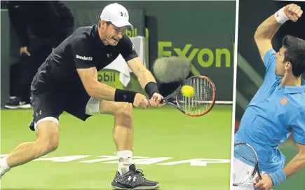  ??  ?? Andy Murray lost out to Novak Djokovic (right) in Doha yesterday.