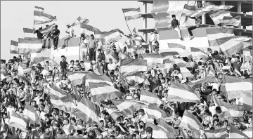  ?? — Reuters photo ?? Kurds celebrate to show their support for the upcoming independen­ce referendum in Erbil, Iraq.