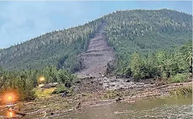  ?? ALASKA DEPARTMENT OF PUBLIC SAFETY VIA AP, FILE ?? Authoritie­s on Nov. 24 identified the victims in the Alaska landslide last week as five family members and their neighbor, a fisherman who ran for Congress last year.
