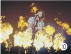  ??  ?? 10. US singer songwriter Post Malone on stage during his performanc­e at the Leeds Festival. August 2019.