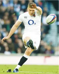  ??  ?? Precision: Owen Farrell kicks a penalty