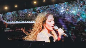  ?? Christina House Los Angeles Times ?? SHAKIRA makes a surprise appearance Friday during Argentine DJ Bizarrap’s set in the Sahara Tent.