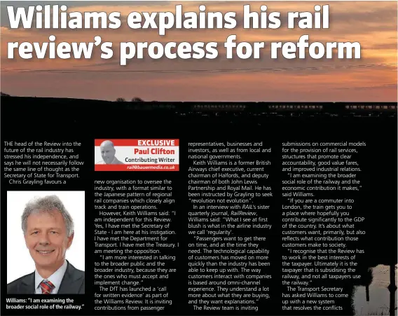  ??  ?? Williams: “I am examining the broader social role of the railway.”