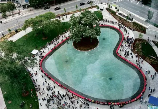  ?? CCXA, VIA THE CULTURAL LANDSCAPE FOUNDATION ?? Mr. Cormier’s last project, Love Park in Toronto, opened in June. It was built on the site of a former expressway ramp.