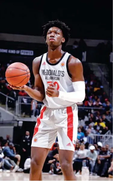  ?? File ?? In James Wiseman, the Golden State Warriors have a 7ft 1in (2.16m) centre who is an imposing presence at the rim.