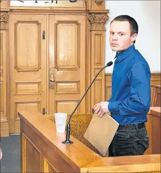  ?? TARA BRADBURY/THE TELEGRAM ?? Max Vivian, 28, during a break in his trial at Newfoundla­nd and Labrador Supreme Court in St. John’s Tuesday.