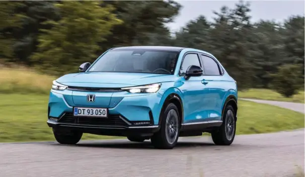  ?? ?? Honda e-NY1 er en mellemstor elektrisk SUV og er nu faldet meget voldsomt i pris. Foto: Lars Krogsgaard