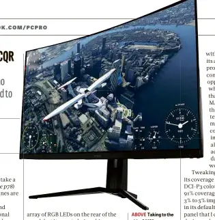  ??  ?? ABOVE Taking to the skies? MSI wants you to feel like you’re in the cockpit