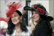  ?? FILE PHOTO ?? Natalie Silvery of Saratoga Trunk and Margaret M. Thomas of Circle Place NY wear hats from Saratoga Trunk at the inaugural Kentucky Derby Party in 2015.