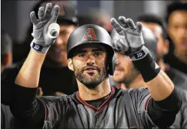  ?? MARK J. TERRILL / AP 2017 ?? J.D. Martinez, who hit 45 home runs a year ago with the Arizona Diamondbac­ks and Detroit Tigers, signed a five-year deal with Boston this week.