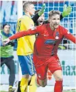  ?? FOTO: LANGER/EIBNER-PRESSEFOTO/IMAGO ?? Freude: Kolja Pusch traf zum 2:0.