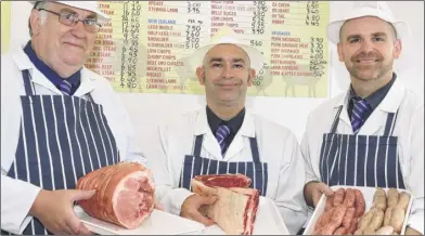  ?? Picture: Paul Amos FM4431886 ?? Marlow Butchers with, from left, Trevor Marlow, and sons Martin and Wayne