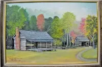  ??  ?? Prints of Dodson’s painting of the Zachariah O’Neal home will be sold to finance the home’s restoratio­n.