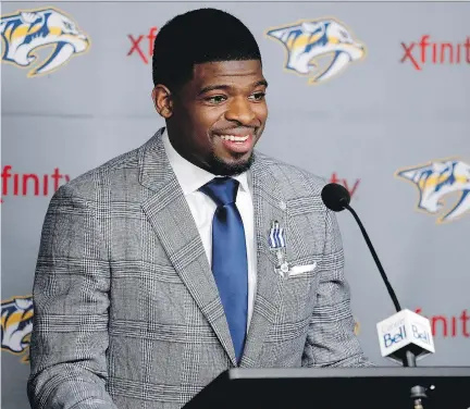  ?? ALLEN MCINNIS ?? Former Canadiens defenceman P.K. Subban returned to his former Bell Centre home, Wednesday, his first time back since being traded.