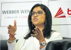  ?? Picture: Getty Images ?? Deshnee Naidoo, chief executive officer of Zinc Internatio­nal and CMT Mines at Vedanta Resources.