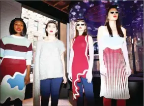  ?? STEFANIA CURTO/THE NEW YORK TIMES ?? Adriana Chavez, second left, a high-school junior, with models at the PH5 fashion show in New York, February 8.