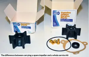  ?? ?? The difference between carrying a spare impeller and a whole service kit